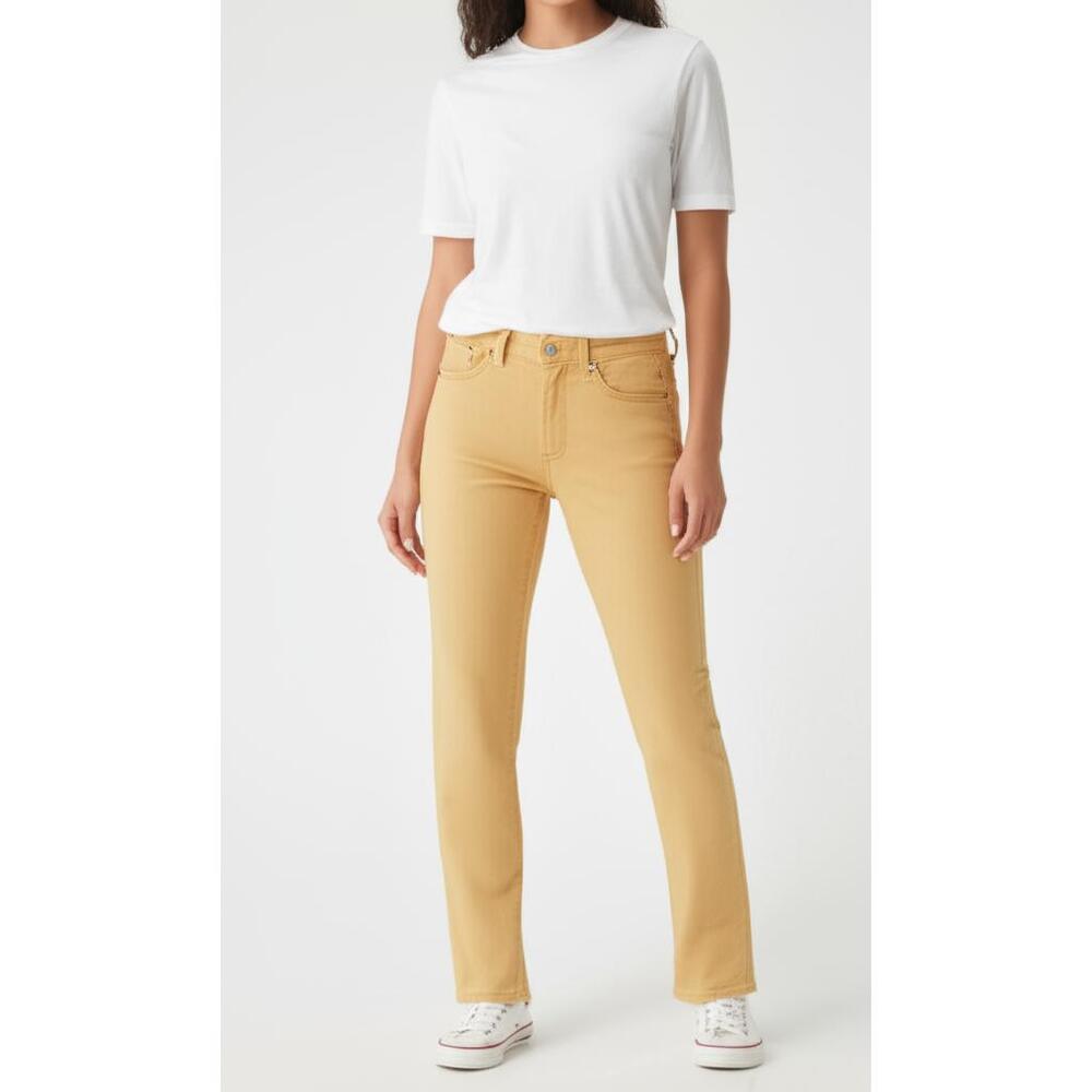 Club Monaco Cropped Straight Denim Womens 28 Buttered Yellow Cotton Jeans‎